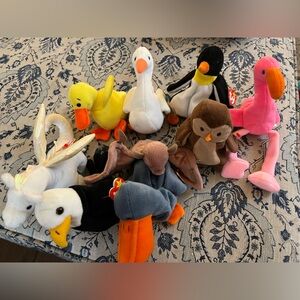 Lot of 9 Retired TY Beanie Babies - Birds Collection (some with Tags)